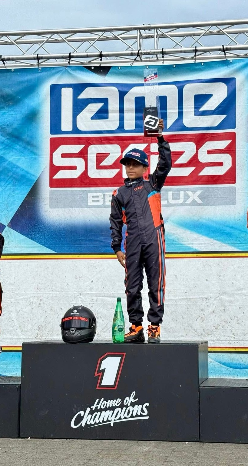 Bruce Chirino Winnaar Mini Rookie IAME Benelux 2025 3e ronde Genk